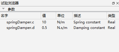 试验浏览器参数面板