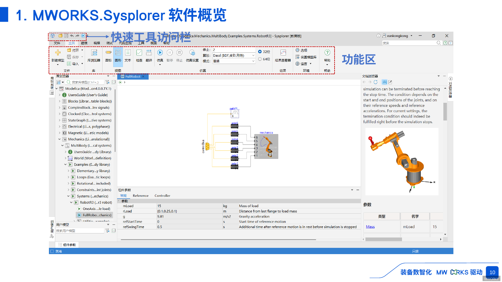 MWORKS.Sysplorer 主界面布局示意